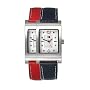 Tommy Hilfiger Women's Crystal Reversible Red And Navy Leather Strap Watch #1780565
