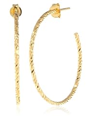 Argento Vivo Small Diamond Cut Hoop Earrings