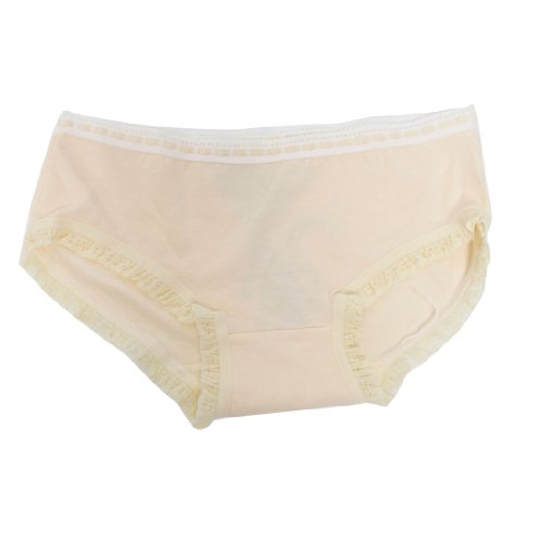 Women Stretchy Waist Bowknot Detail Underpants Briefs Beige XS