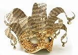 Image of Gold Music Mask - Venetian Musical Jolly Mask