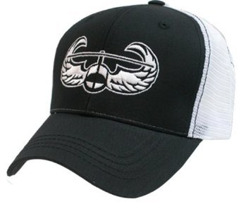 Adjustable Black Military Trucker Hat - Air Assault Logo