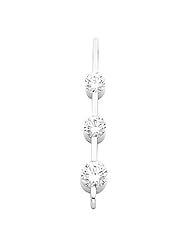 14K White Gold Three-Stone Diamond Pendant - 0.50 Ct. Total Weight -- LIFETIME WARRANTY