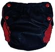 Green Acre Designs (GAD) Snap Pocket Cloth Diapers (Long Medium, Black with Red Fleece)