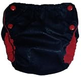 Green Acre Designs (GAD) Snap Pocket Cloth Diapers (Long Medium, Black with Red Fleece)