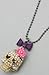 Cz Crusted Skull Purple Bow Flower 30