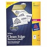 Avery 5876 Clean edge laser business cards, 2 x 3-1/2, ivory, 200 cards/pack