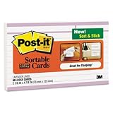 Post-it Cards, Lined, 3X5, Lavender, 1/Pack MMM735OR