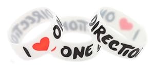 5 Pieces of Glow in the Dark I Love One Direction One Inch Wristband 1