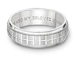 Tuscan Cross Bible Verse Engraved Wedding Band