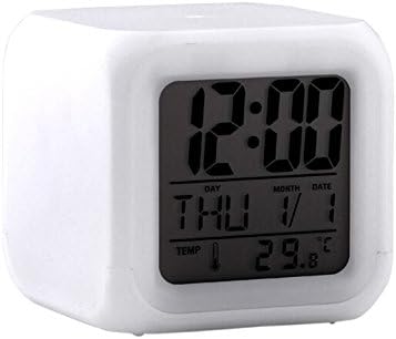 Deforst 7 LED Colour Chang Digital LCD Alarm Clock Thermometer Date Time Night Light