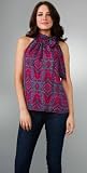 Shoshanna Paisley Tie Neck Sleeveless Top