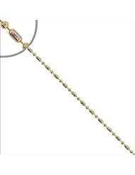 14k Yellow Gold, Sparkly Pallini Bead Chain Necklace 1.5mm Wide
