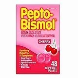Pepto-Bismol Upset Stomach Reliever/Antidiarrheal Chewable Tablets, Cherry Flavor, 48-Count Boxes (Pack of 3)