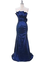 Strapless Floor Length Natural   Waistline Taffeta Lace Pleated Mermaid Prom Dress 