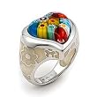 Millacreli Multi-Color Curved Heart Ring