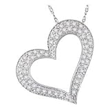 14kt White Gold & 1/4-ct Diamond Heart Pendant