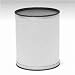 Bath Jewelry Collection Round Wastebasket White with Silver Trim