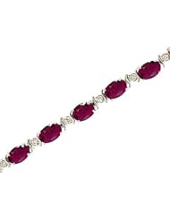 14kt Yellow Gold Oval Ruby and Diamond Bracelet