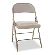 Alera Products - Alera - Steel Folding Chair with Padded Seat, Tab, 4/Carton - Sold As 1 Carton - Traditional armless steel folding chairs for large groups. - Sturdy tubular steel frame with double braced construction. - Textured powder-coated finish resists smudges and fingerprints. - Rubber caps on feet help protect floor. - Fold and stack neatly for storage.
