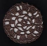 Chocolate Brown Star Pattern Crocheted Hair Bun Cover- LARGE