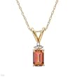 Necklace With 0.65ctw Precious Stones - Genuine Diamonds and Topaz Made of 14K Yellow Gold Length 18in