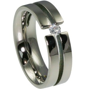 6mm Titanium Ring with Tension Set CZ