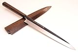 YOSHIHIRO- Shiro-ko Honyaki Mirror-Finished Ebony Yanagi Sashimi Chef Knife 11.7
