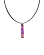 Necklace / Pendant - XP-67 - Genuine Handmade Dichroic Glass Pendant Hung on a 16" Stainless Steel Black Colored Multi-Strand Cord + 2" Extension Chain ~ .925 Sterling Silver