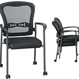 IMAGE OF Titanium Finish Visitors Chair with Arms, Casters, ProGrid Back and Grade A Icon Pattern Fabric, Bl