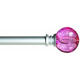 Kenney Estrella Kids Window Curtain Rod, 28 to 48-Inch, Pink