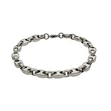 Eve's Addiction Mens Curb Link Stainless Steel Bracelet