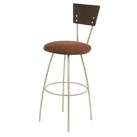 Katia 30.5 Brushed Steel Swivel Bar Stool Seat Type: Fabric - Bamboo Terracotta, Seat Back... by Trica