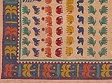 ShalinCraft Rustic Home Decor Double Layered Embroidered Cotton Bed Cover India Wood Block Prints