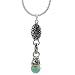 Turquoise Colored Bead Necklace Rhodium Plated Brass Lead Free