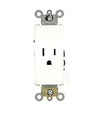 Leviton 16251-W 15 Amp, 125 Volt, Decora Plus Single Receptacle, Straight Blade, Commercial Grade, S