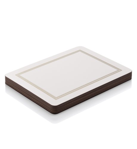 6 Cream Border Lined Place Mats