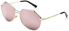 Colorful reflective sunglasses female 2015 new round glasses personalized sunglasses male tide (Gold Frame Pink Lens)