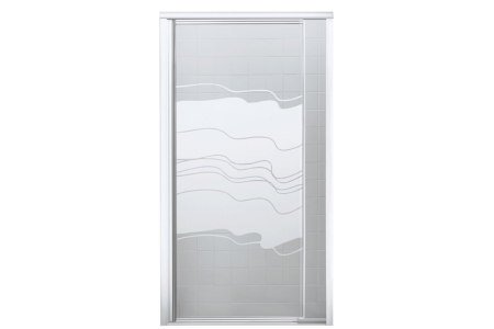 Sterling 1535D-42N-G10 Vista Pivot II Shower Door 69H x 36 - 42W Pebble Glass Nickel