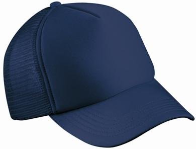 Trucker Mesh Baseball Cap in Polyester in Navy 