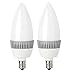 TCP 40W Equivalent, LED Frosted, Torpedo Chandelier Decorative Light Bulbs, Dimmable, Soft White, Small Candelabra Based (2 Pack)