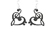 Black Treble Clef Bass Heart Wood Dangle Earrings