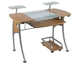 Leamington Wood Effect / Glass Computer Desk H910xW1100xD600mm