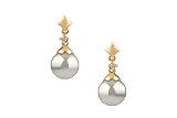 Georgia White 7-8mm AAA Japanese Akoya 14 Karat Gold Pearl Earring Set