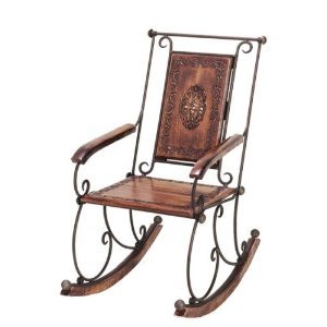 Elegantly Designed Wood Metal Rocking Chair