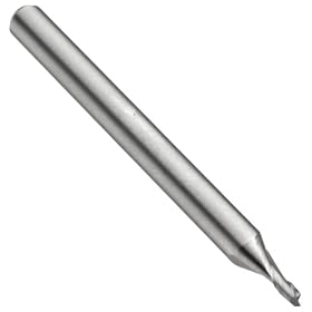 Niagara Cutter MES230 Miniature Carbide End Mill, Uncoated (Bright), 2 Flutes, Stub Square End, 0.0660" Cutting Length, 0.044" Cutting Diameter