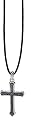 Fred Bennett Men's P2566B Black Cubic Zirconia Pave Cross Pendant