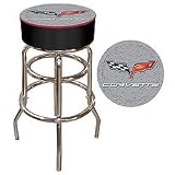 Corvette C6 Padded Bar Stool - Silver - Game Room Products > Pub Stools > Automotive