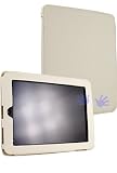 iGg iPad Rugged Slim Leather Case - White (Free Screen Protector)