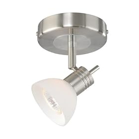 Spot Light - 1 Light Track Spot Lighting Fixture - Satin Nickel - White Frosted Opal Glass... by Vaxcel Lighting