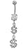 PAVE DOLLAR SIGN BELLY RING